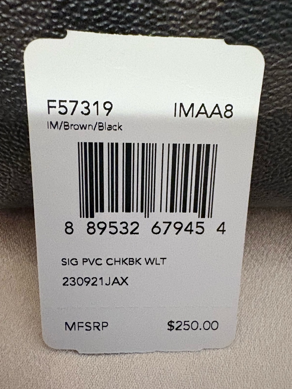 NWT Coach Signature Checkbook Wallet Brown Black Leather F57319 Gold Logo - Picture 14 of 14